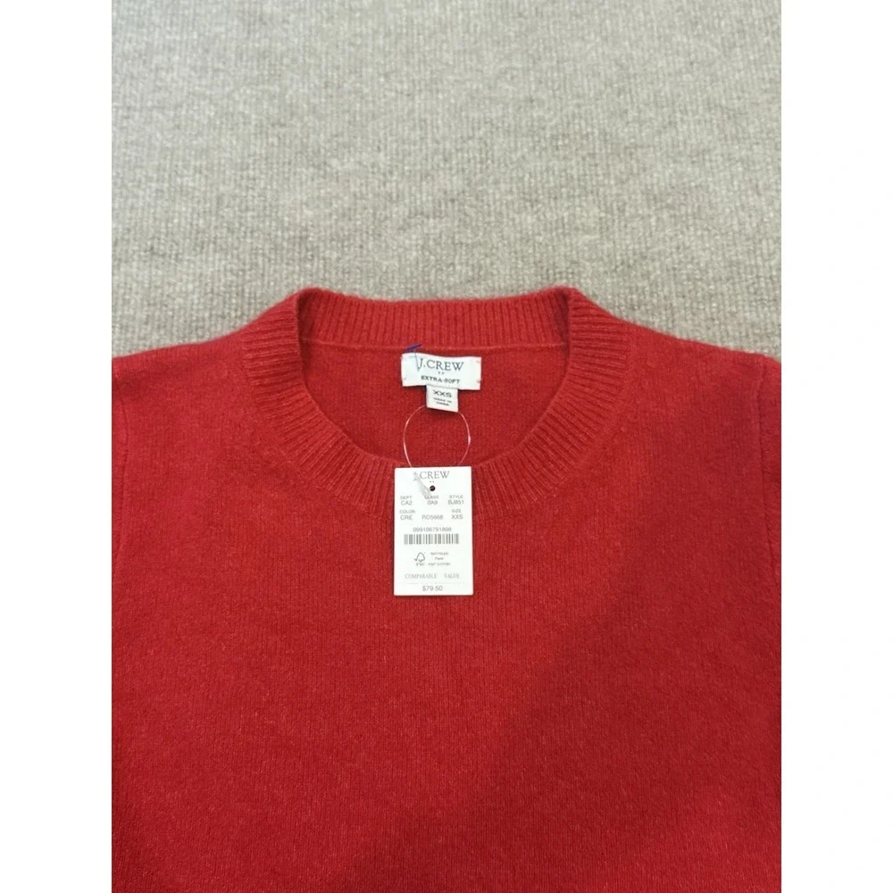 J.Crew NWT Extra Soft Wool Blend Red Sweater XXS